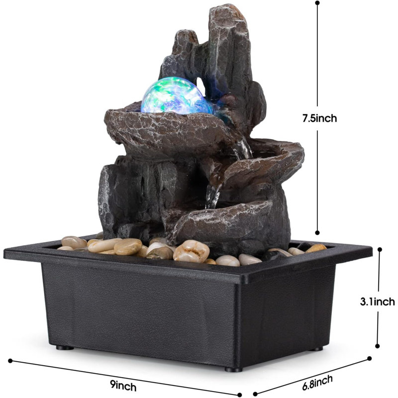 Fontaine de table fontaine rotative avec cascade et fontaine de table pour bureau à domicile