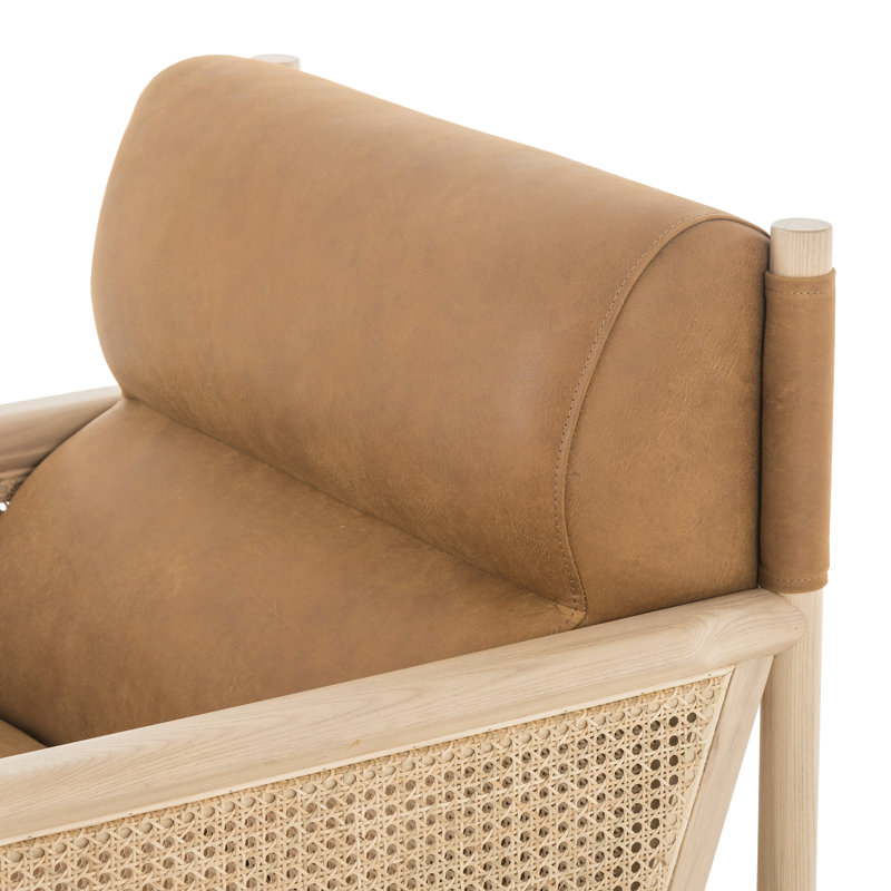 Kempsey Armchair, Kennison Cognac Genuine Leather