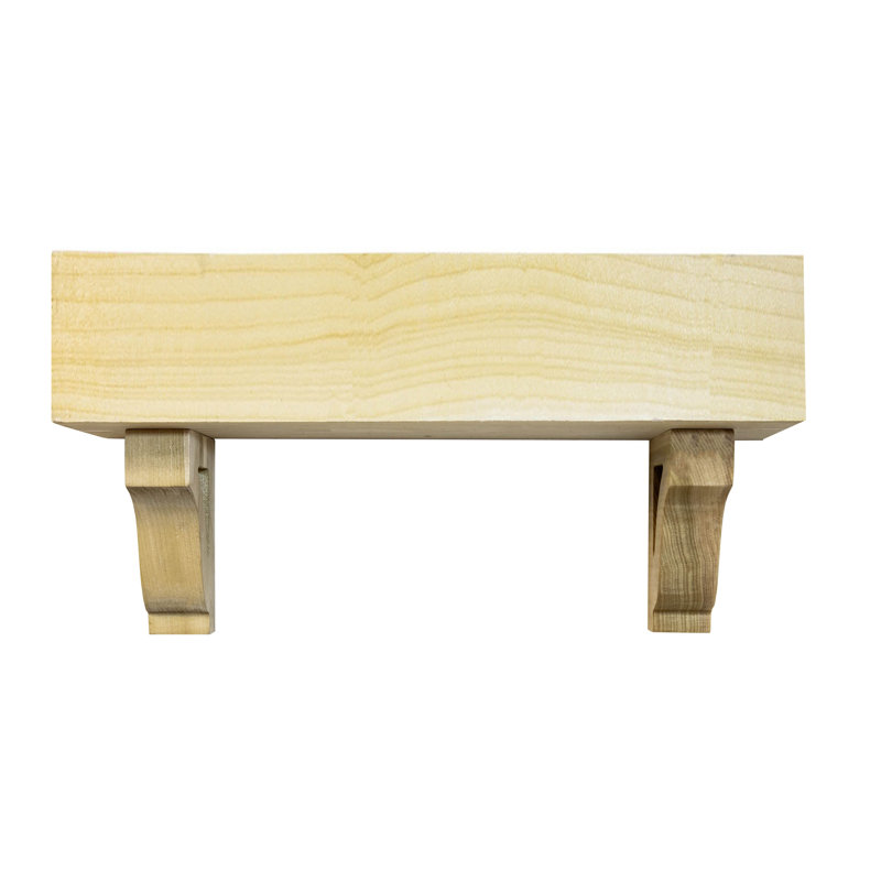 Tablettes flottantes en peuplier avec corbeaux, 11" H x 49" W x 4" D