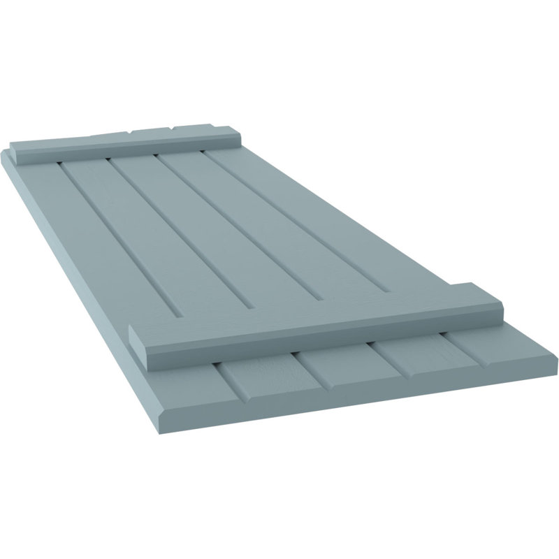Volets de planche-n-lattes jointes avec plateau elliptique Americraft (2 lattes) (par paire), Bleu paisible, 17 1/2", 57"