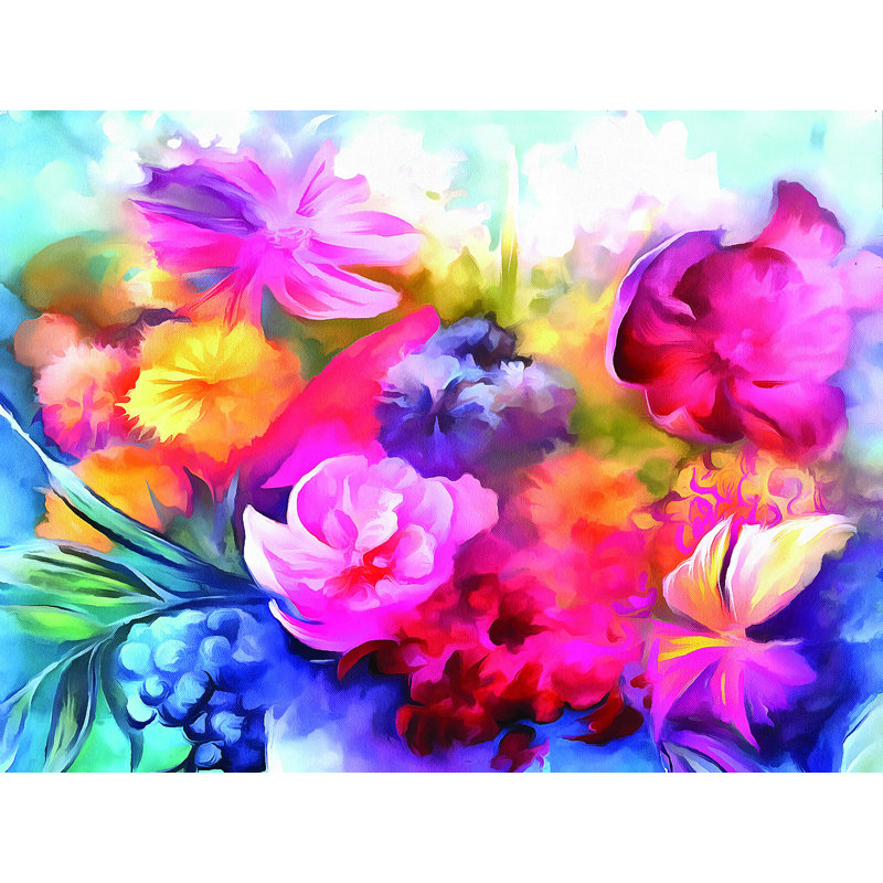 " Water Colour Bouquet ", 30" H x 40" W x 1.25" D