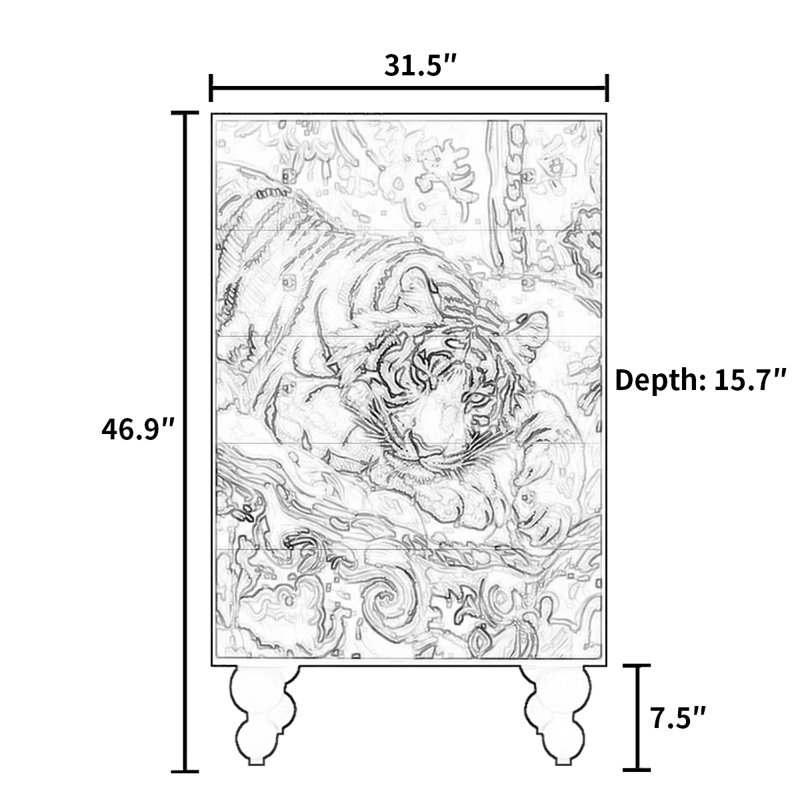 Armoire décorative de style jardin français