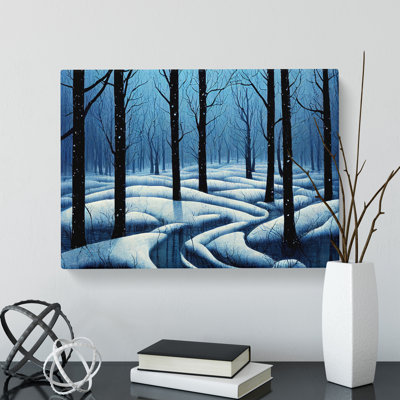Winter Forest Evening - Wrapped Canvas