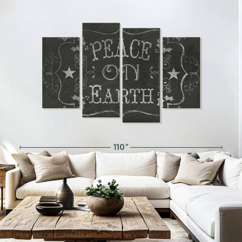 Lelend Chalkboard Peace On Earth, 54" H x 84" W