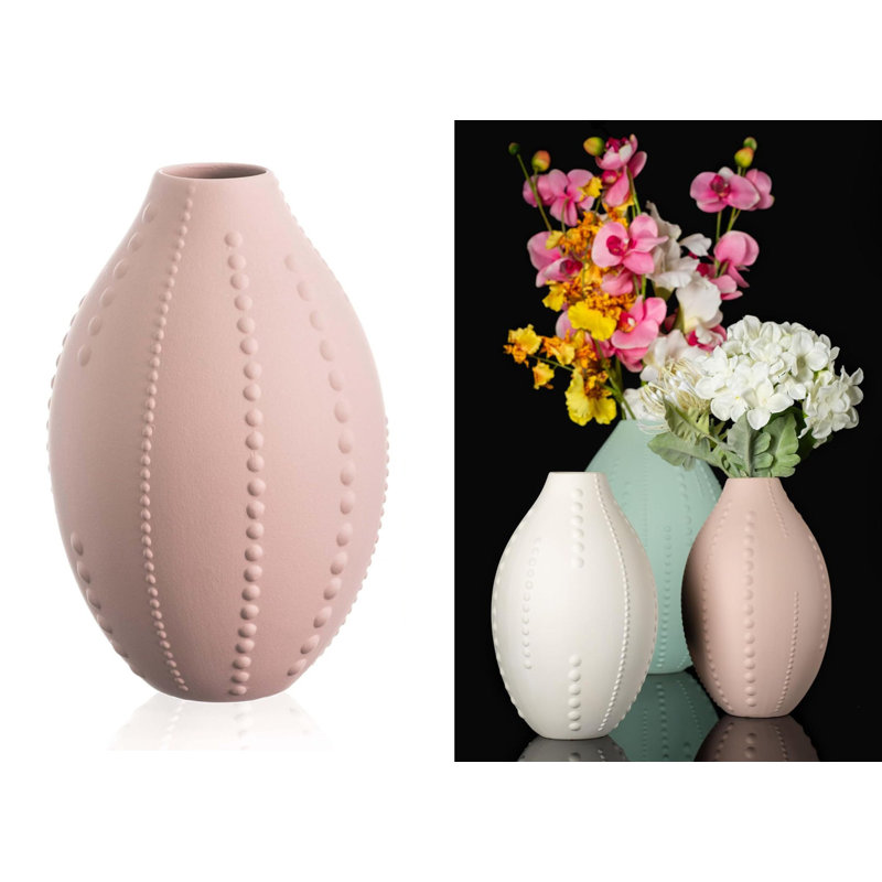 Crystal Floor Vase, Pink