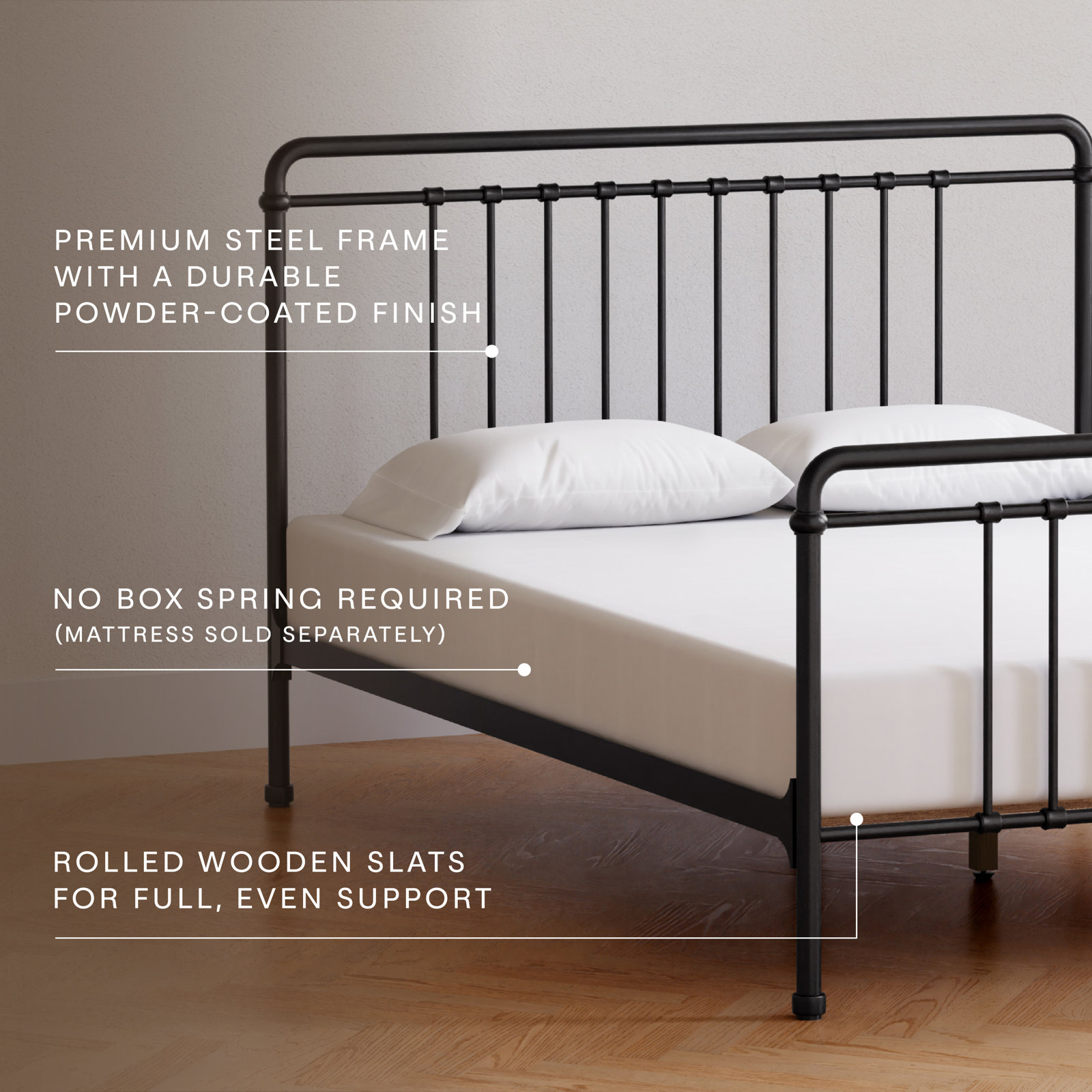 Winston Bed, Full, Vintage Iron