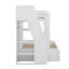 Lit simple superposé au dessus d'un lit double avec escalier de rangement, lit gigogne, tablettes de rangement et port USB-1899878349