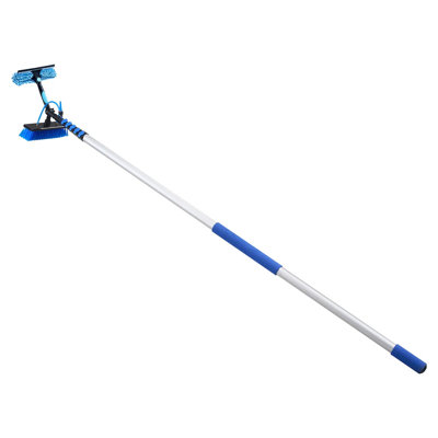 39 Ft, Solar Panel Cleaning Kit, Water Fed Pole Kit With Cleaning Brush & Soap Dispenser, Extendable Aluminum Telescopic Pole, 180° Rotatable Brush Head, For Roof Mounted Solar Panels & Windows