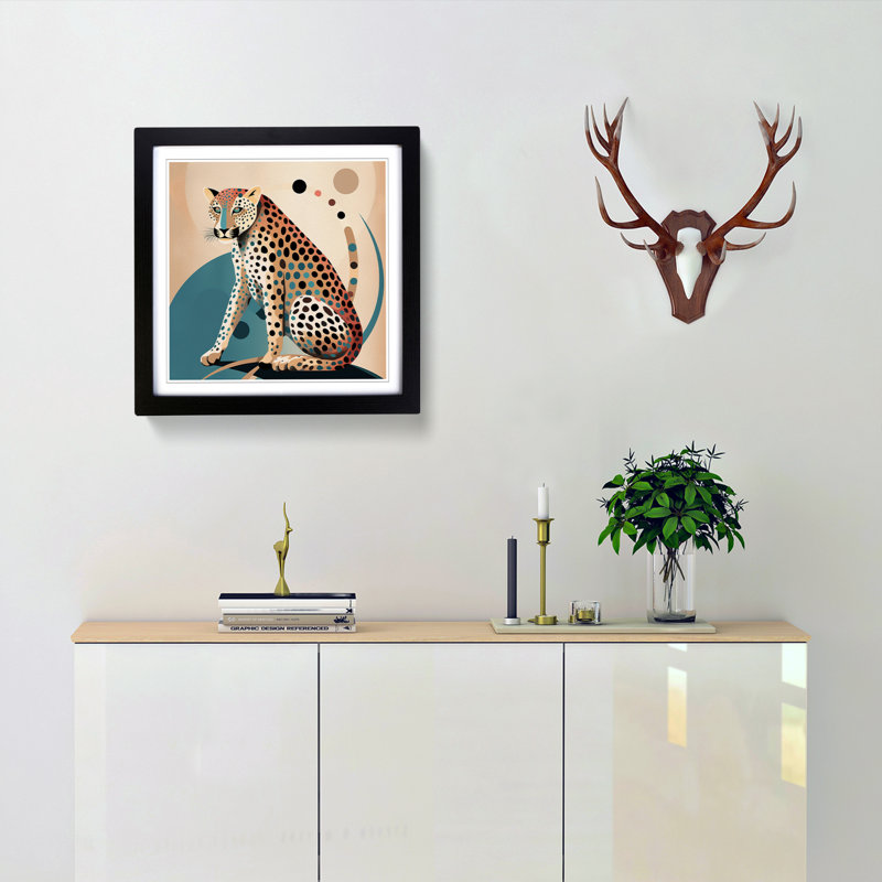 Leopard Bauhaus - Framed Print, Black