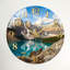 "Mountain Lake", horloge murale en verre-416174468