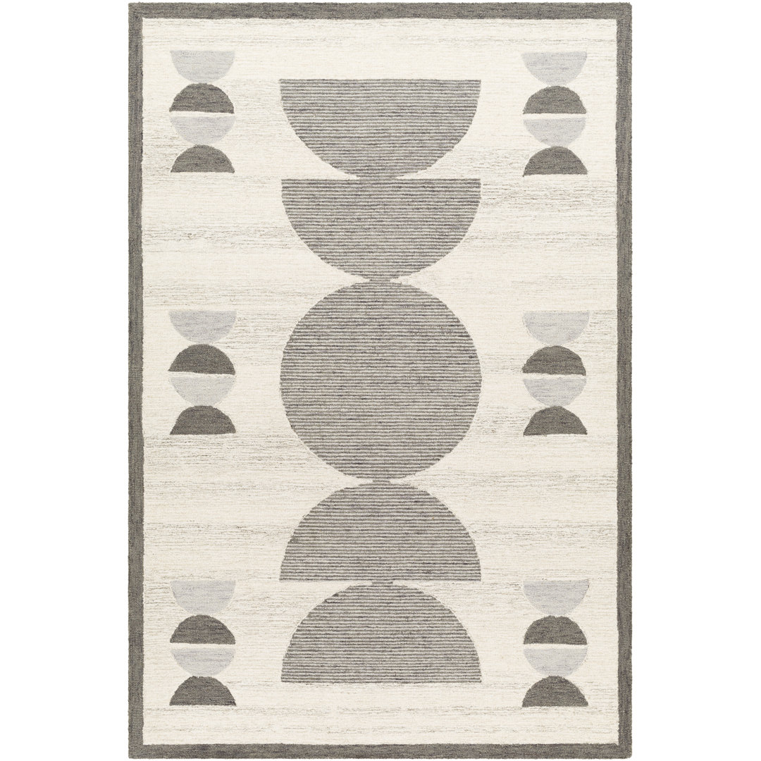 Uptown Geometric Hand Tufted Wool Area Rug in Gray/Cream AllModern Rug 