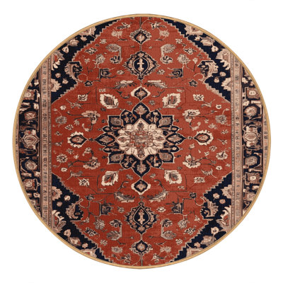 Machine Washable Persian Brown Area Rug