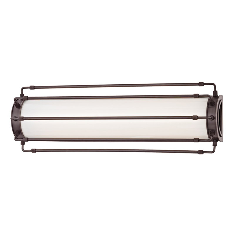 Hyde Park LED Flush Mounted Sconce, Old Bronze, 15" H x 7.75" W x 4.75" D