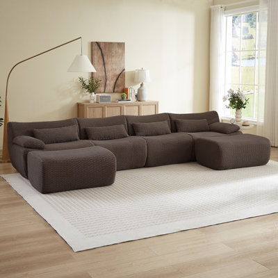 Canapé modulaire convertible en U avec repose-pieds