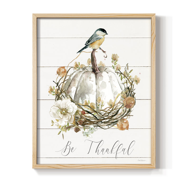 «Be Thankful Bird», reproduction encadrée - bois massif, Naturel, H 30 po x l 24 po