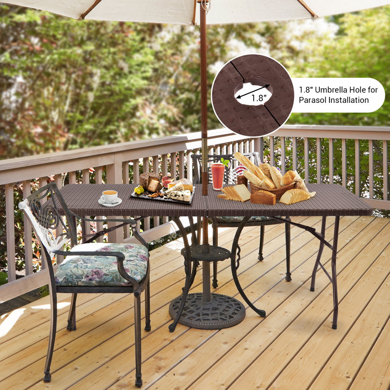 Wayzata 6 FT Outdoor Folding Camping Table With Steel Frame
