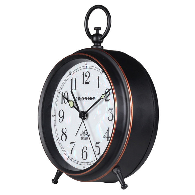 Faux MOP Analog Metal Quartz Movement / Crystal Tabletop Clock with Alarm in