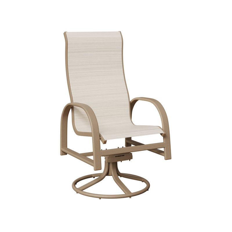 Chaise berçante berçante en aluminium à haut dossier berçant Berlin, Ormeau Kozo, Chêne veiné de bois