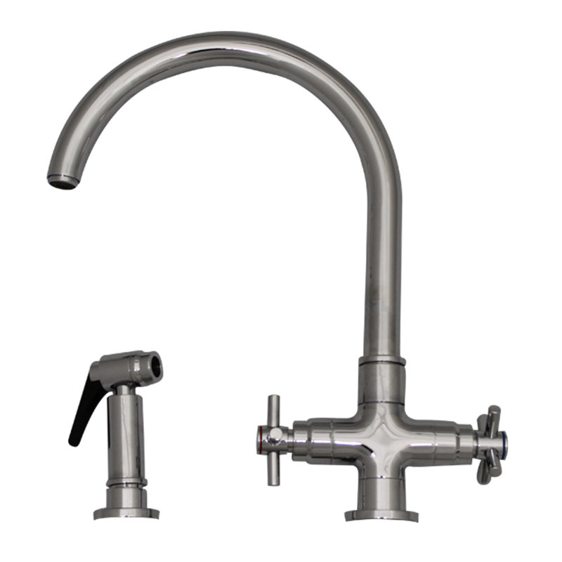 Whitehaus Collection Luxe+ Kitchen Faucet, Polished Chrome