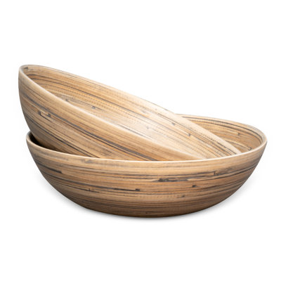 Lexa Bamboo Salad Bowl Set,  Bamboo