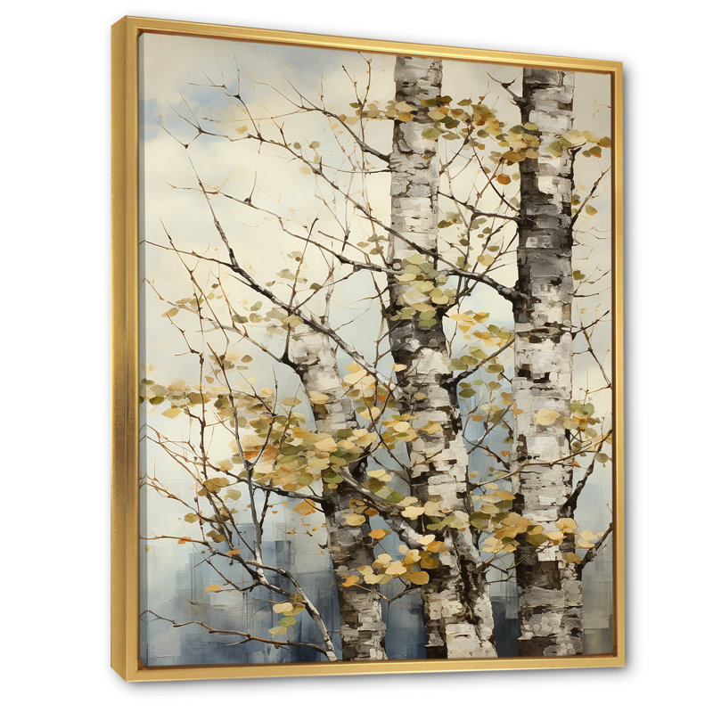Symphonie sycomore sur un arbre jaune beige - impression sur toile florale et botanique, H 40 po x l 30 po x P 1,5 po