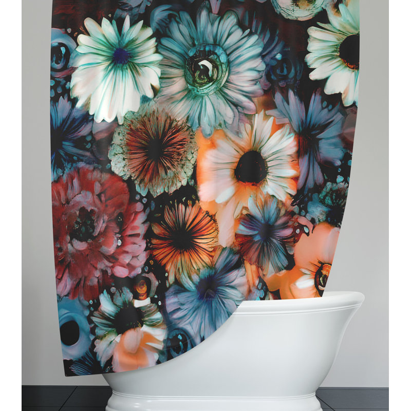 Cresong Floral Shower Curtain, 83" H x 70" W
