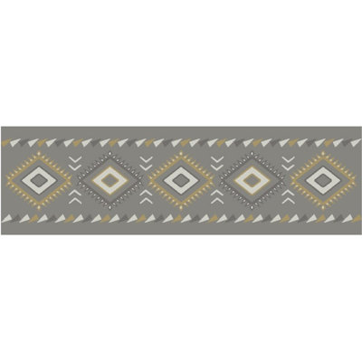 Cozy Cabin Diamonds Gray Washable Stair Tread 9x30 Set of 3