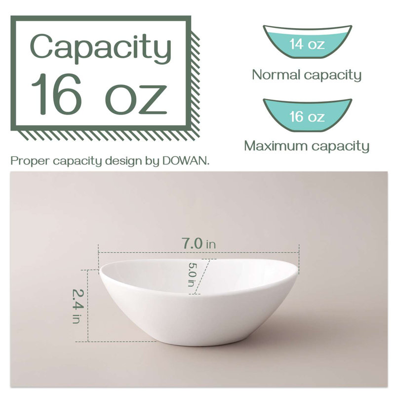 DOWAN White Cereal Bowl Set (6-Piece)
