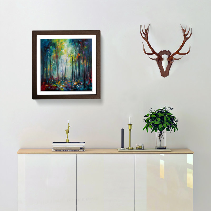 Single Picture Frame Print on Wood, Walnut