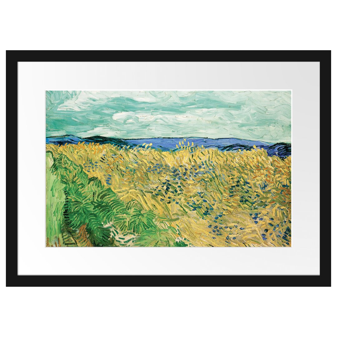 Gerahmter Kunstdruck Weizenfeld mit Kornblumen von Vincent Van Gogh