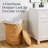  Round Laundry Hamper W/ Lid, Handwoven Laundry Basket W/ Handles & Removable Liner - Natural-1817929810