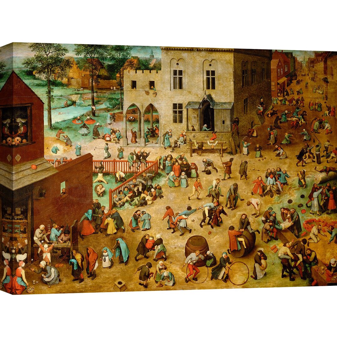 Leinwandbild - Gemälde „Children’s Games” von Pieter Bruegel the Elder