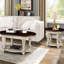 Table basse ovale en bois massif de 107 cm (42 po), pour embellir votre salon, 2 étagères, beige et pailleté, montage facile recommandé, finition brillante, sans effort.