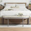 Banc rembourré capitonné beige clair Coastal