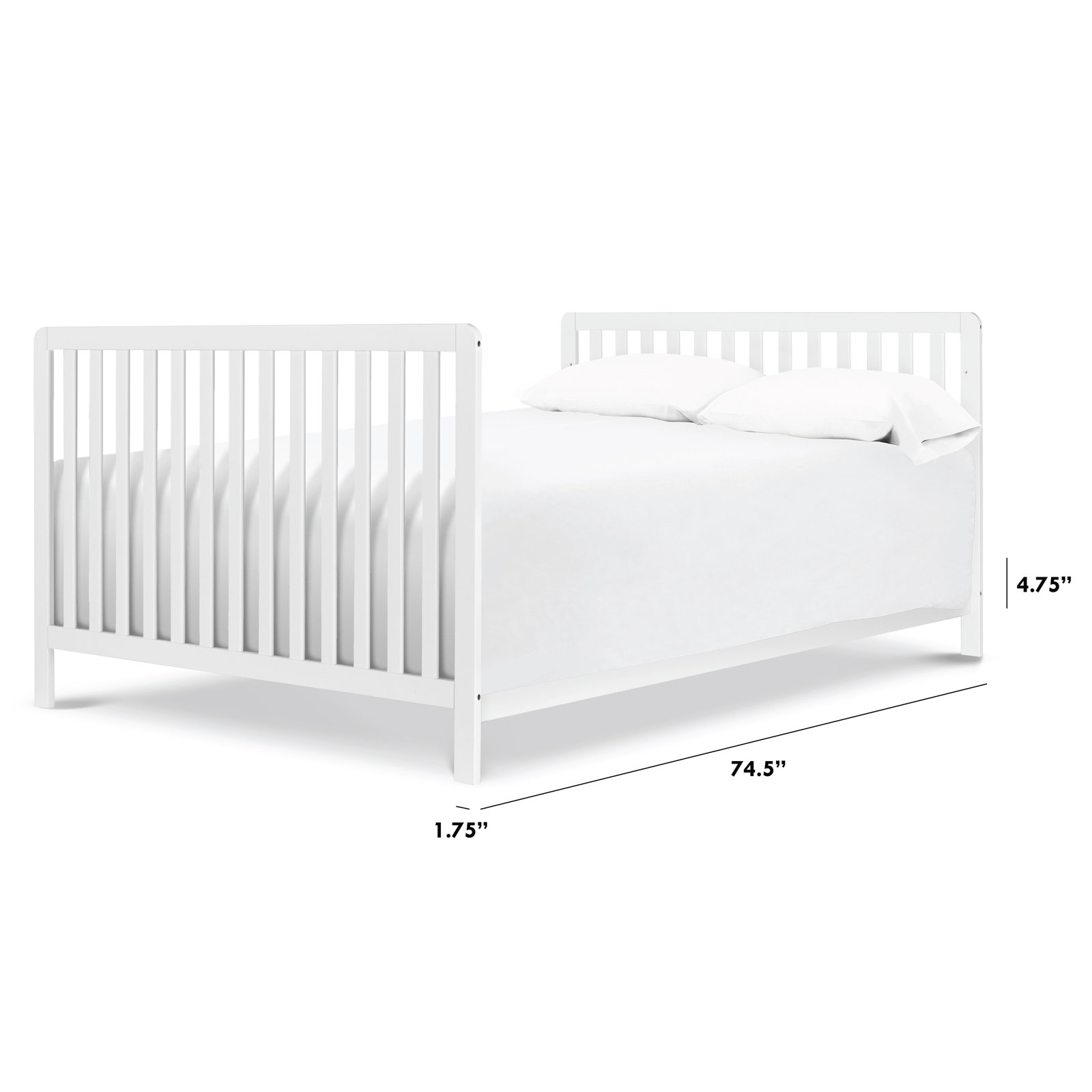 Full Bed Conversion Rails, White