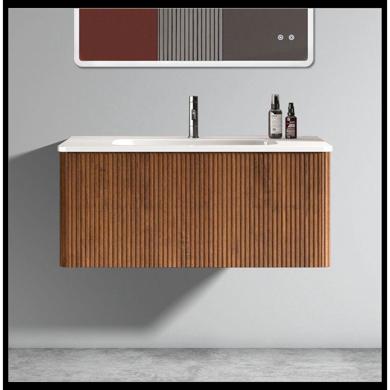 Ambriel 35.80'' Single Bathroom Vanity with Ceramic Top
