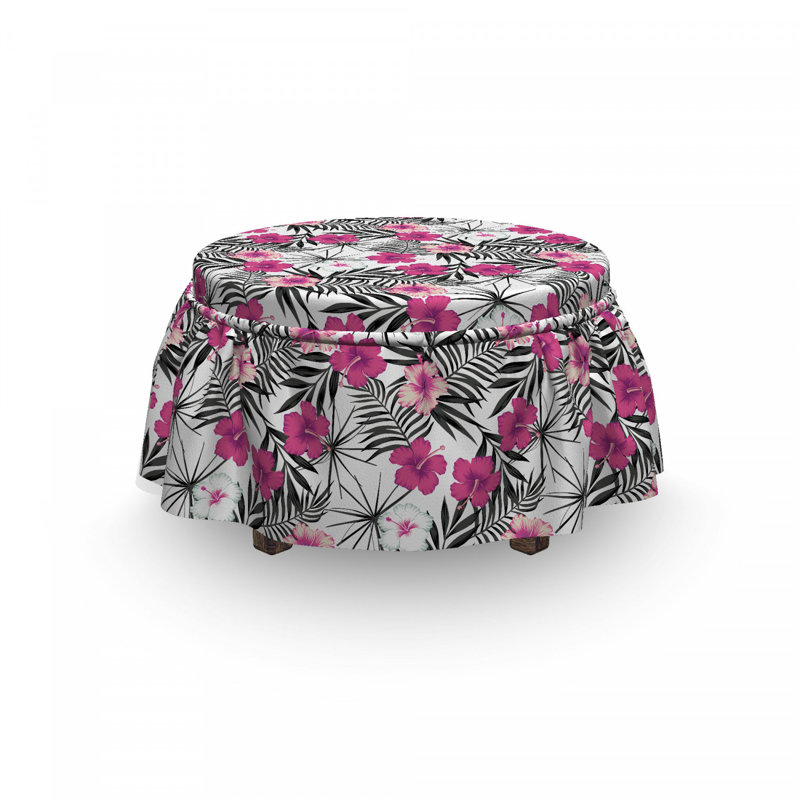 Housse pour repose-pieds feuille floral