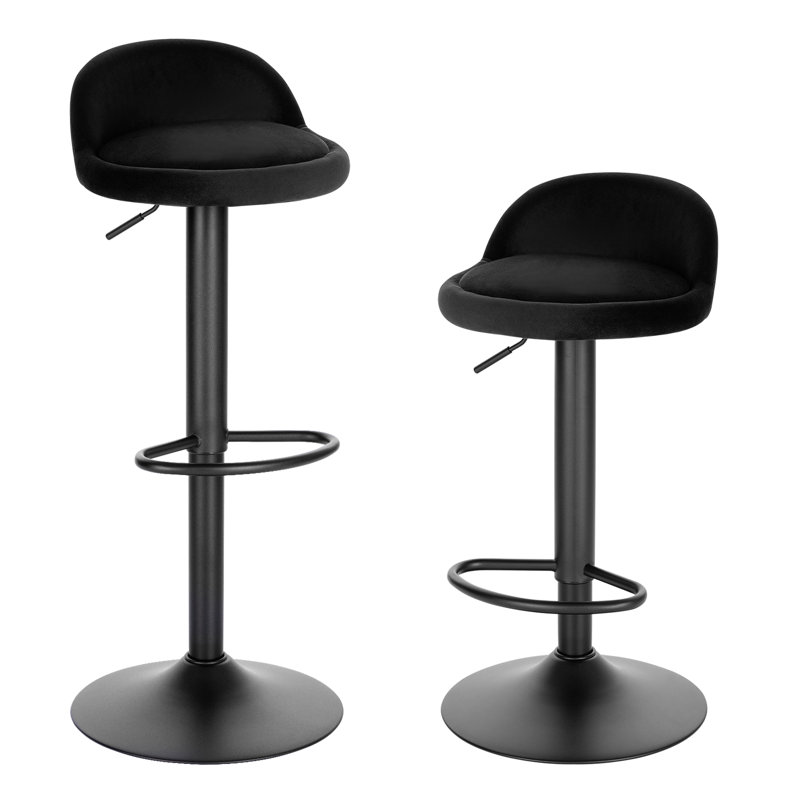 Ashanty Swivel Bar Stool, Black