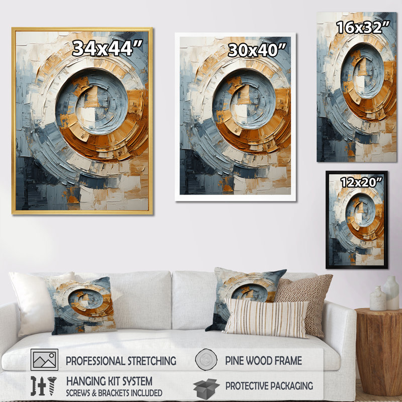 Chigusa - spirales abstraites, impressions sur toile_106208, H 20 po x l 12 po x P 1 po, Toile avec cadre flottant or
