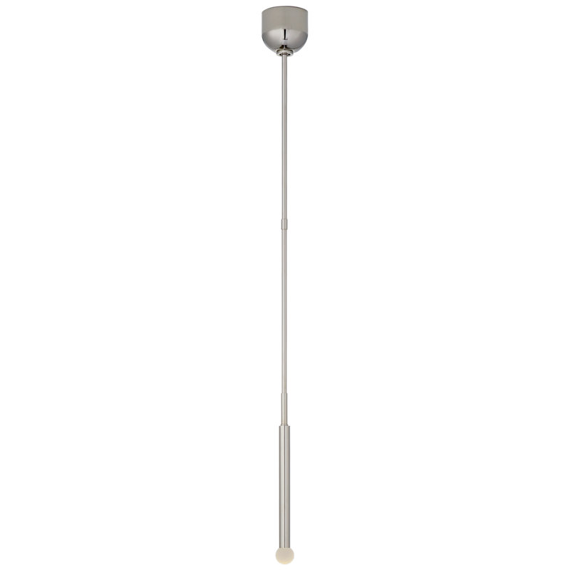 Kelly Wearstler Rousseau Single Pendant, Polished Nickel, Etched Crystal