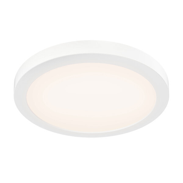 Joen Acrylic LED Flush Mount, White, 0.95" H x 12" W x 12" D