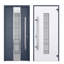 Porte avant en acier pré-suspendue à l'avant / deux graphite gris 0757 / fenêtre extérieure latérale / inserts en acier inoxydable peints simples modernes - l 36 po x H 80 po - Gauche-111445286-111445283