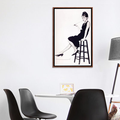 Tabouret noir et blanc Audrey Hepburn par radio Days-reproduction de photo