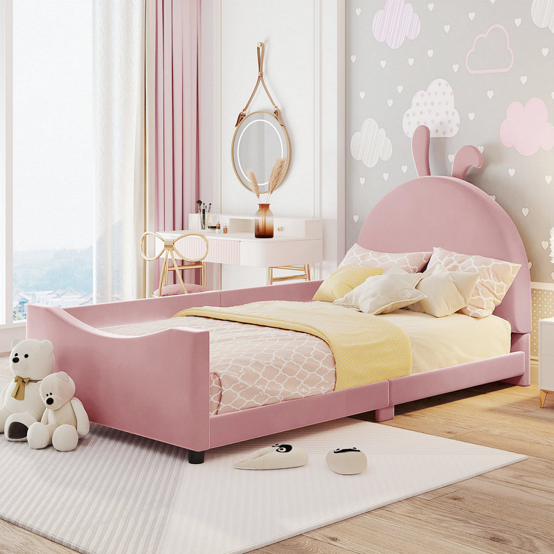 Alafia Upholstered Platform Bed, Pink