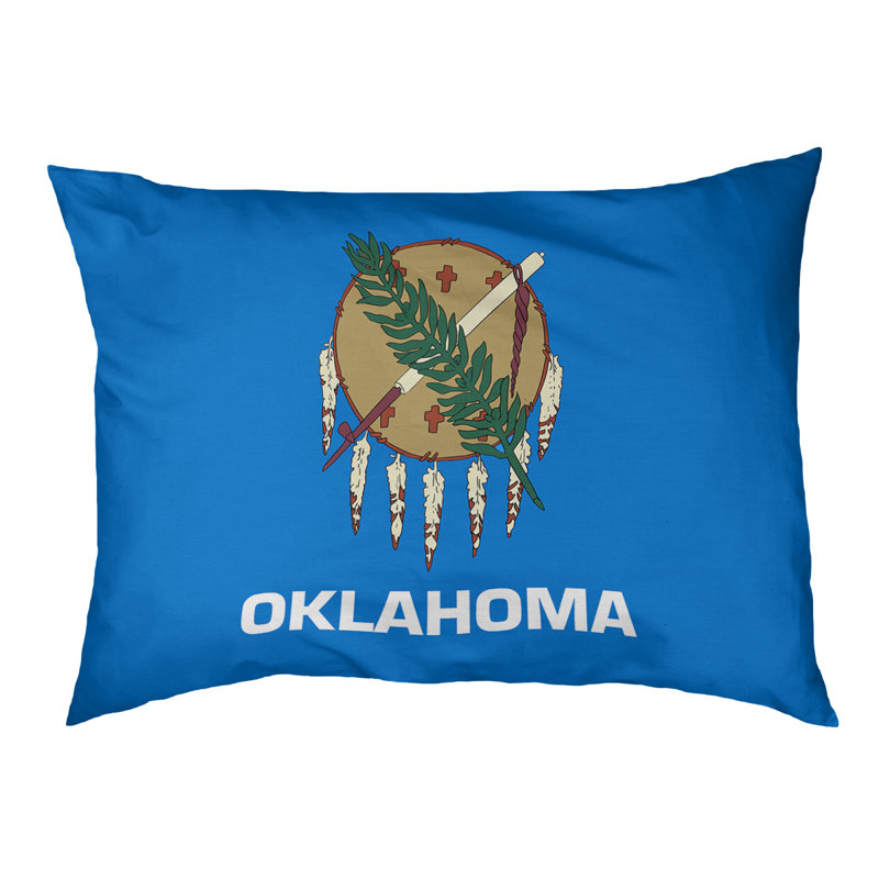 Coussin stylisé oklahoma flag Burien, L 42 po x l 52 po, Noir