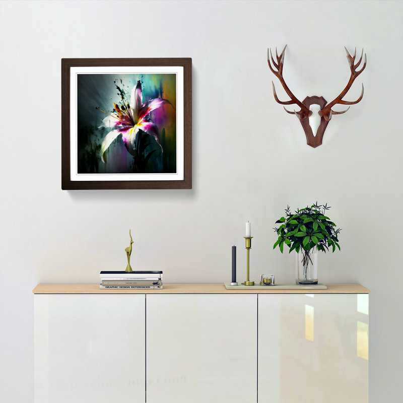 Lily FlowerNo.1 - Framed Print, Walnut