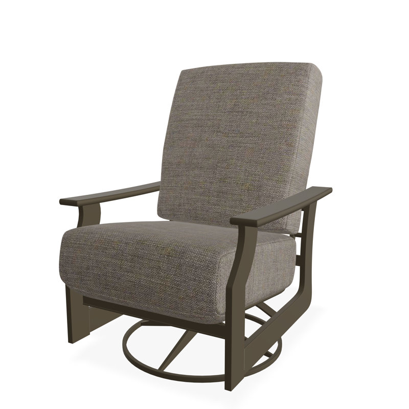 Chaise berçante pivotante en polymère St. Catherine, Tissage uni cendre coulée Sunbrella®, Beachwood
