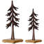 Arbres sur décorations de Noël en métal à base de bois - 11,5 po - ensemble de 2-102333426