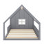 Lit maison avec fenêtre et clôture, DEL-229538783