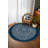 Mandala Collection Digital Print Cotton-Polyester Geometric Blue Gray Rug-2078412909